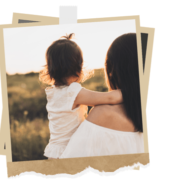 Mother hold daughter in her hands