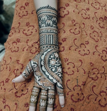Half hand mehndi design 
