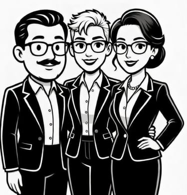 3 cartoons with 3 different genders