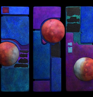 "Blood Moon" Colored Pencil on Hydrostone $750