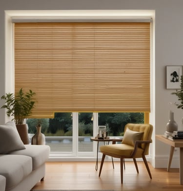 A close-up of a colorful roller blind fabric.