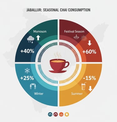 Jabalpur chai franchise seasonal trends monsoon winter peak consumption analysis