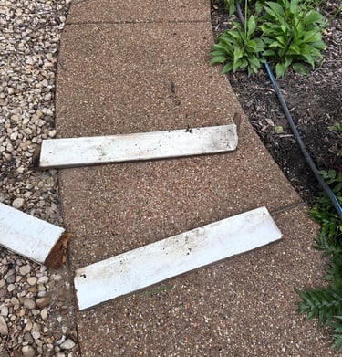 Concrete deck patch on an underground pool plumbing leak