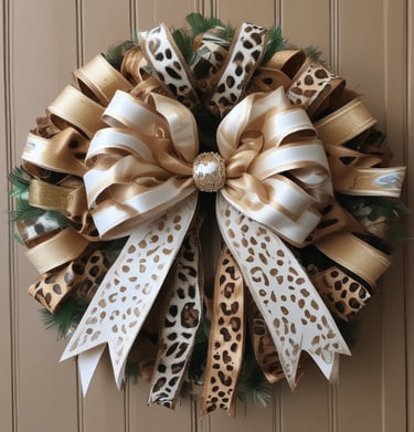 An artisan carefully crafting a custom wreath, highlighting the handmade quality and attention to detail.