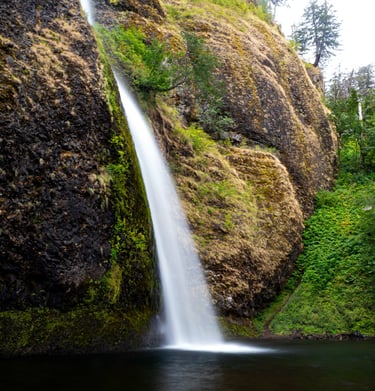 Evening shot of Horsetail Falls at the Gorge in Portland, OR area.  