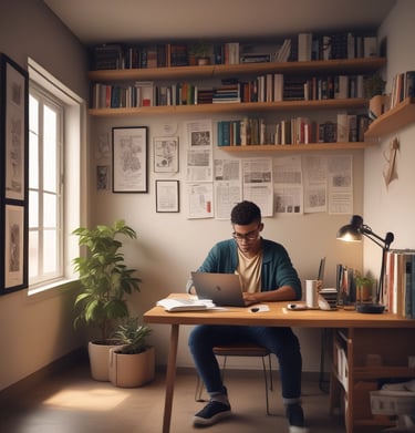 A vibrant outdoor scene with influencers engaging in mindful activities.
