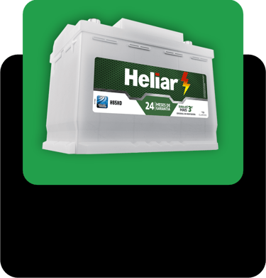 Bateria automotiva Heliar com 24 meses de garantia, dura até 3 vezes mais. Reginaldo Baterias.