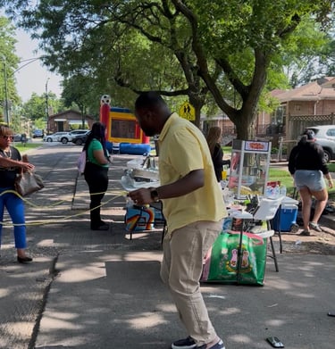 Alderman Mosley jumping rope at 365 We Thrive's Community Activation Roseland