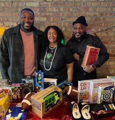 Alderman Ronnie Mosley attended Coat and Toy Drive 365 We Thrive and Bar91