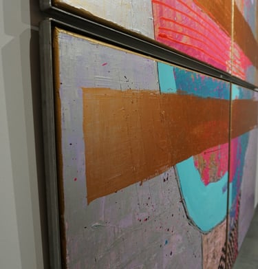 Acrylic framed in steel, light to hang - Flash for empathy