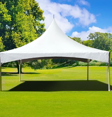 Carpa high peak 20x20 sobre el pasto, el paso diamond events