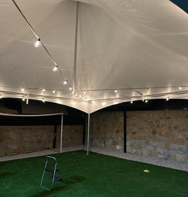 Carpa decorada con luces el paso diamond events