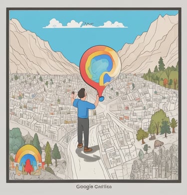 An outdoor view of a busy street with businesses attracting customers.