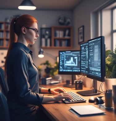 woman in white and blue checked dress shirt