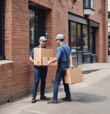 A neatly arranged array of open, empty cardboard boxes viewed from above, forming a geometric pattern.