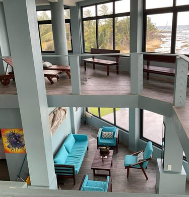 guests living and games room area