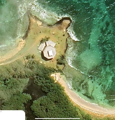 Mama Lola's located right on the ocean.