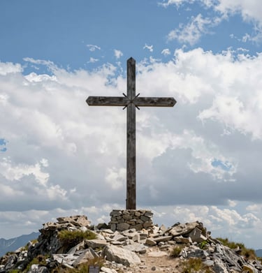Hands gently holding a rosary against a backdrop of stained glass.