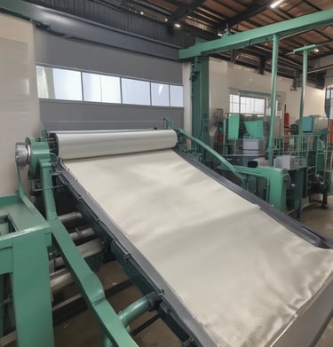 A person is pouring a mixture of herbs or plant material from a container through a filter setup over a basin. The scene is set outdoors on a green lawn with various equipment in the background, including a metal basin and a tripod structure.