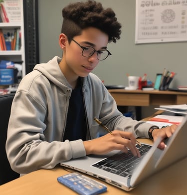student sitting on chairs in front of chalkboard