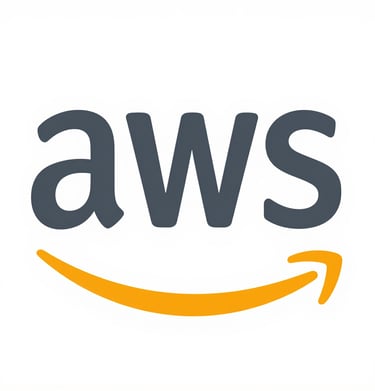 Official Amazon Web Services logo featuring dark gray AWS text and an orange arrow smile.