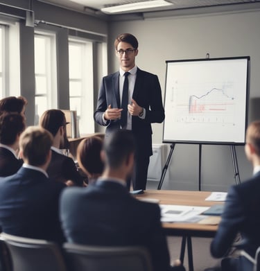 A smiling wealth manager reviewing portfolio options with a partner.