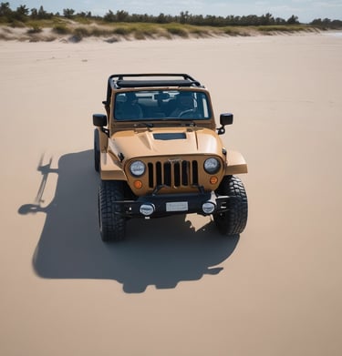 Close-up of seashells scattered on the soft sand near the water’s edge.