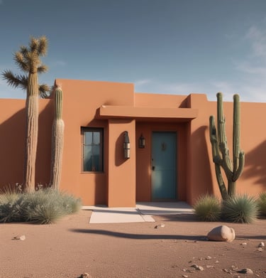 A serene balcony garden with a yoga mat rolled out, framed by vibrant city rooftops at dawn.