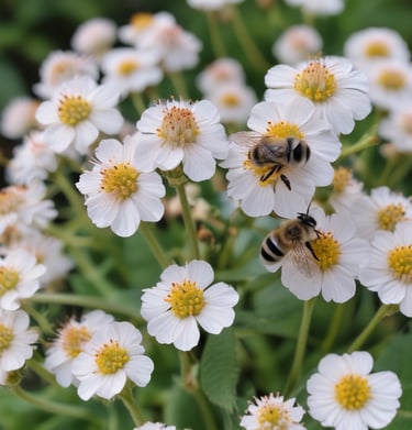 A panoramic view of the lush, green edge of the forest where the apiaries are placed.