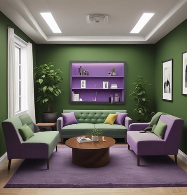 Calm, modern, private sanctuary for grounded healing and purposeful growth.