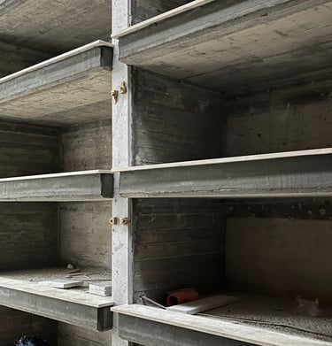 a shelf of shelves with a bunch of shelves