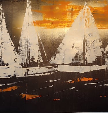 Les voiliers au crépuscule