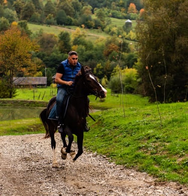 haiduc calare pe cal galopand