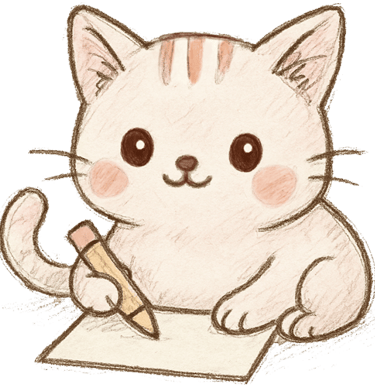 a cute chubby kitten drawing on paper