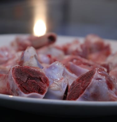 a plate of bones on a plate