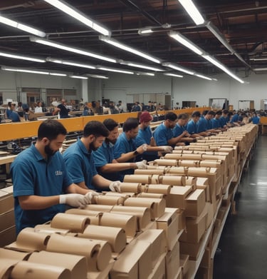 A woman is making rice paper in a simple kitchen setting. She is seated beside a low table covered with rice paper sheets and various utensils. The room is cluttered with cooking equipment, plastic containers, and cloth, suggesting a handmade process.