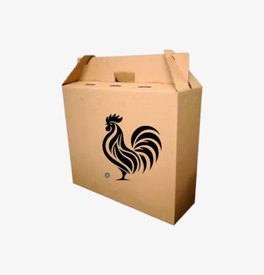 caja transportadora para gallos color kraft resistente y de alta calidad