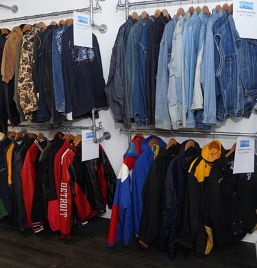Vintage Carhart, jean jackets and starter jackets and bombers