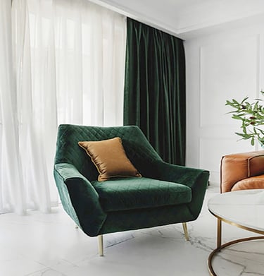 Green velvet sofa by classic sofa repair