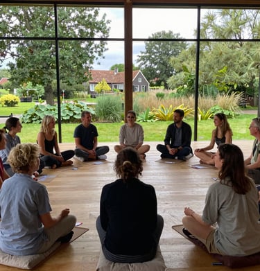 group of people raising their hands