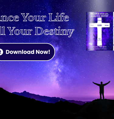 Galaxy with a siluet, Inspiring with a book Balance Your Life, Fulfill Your Destiny.    |   Read Now