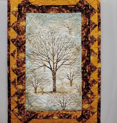 winter scene quilted wall hanging