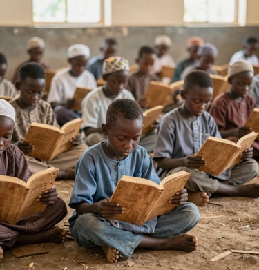 A panoramic view of the exhibition hall showcasing diverse artworks and attentive attendees.