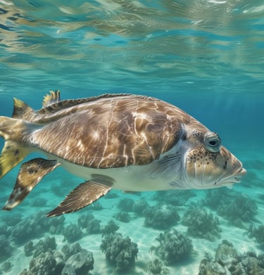 An epic view of the reef line where gamefish dart in the deep blue water off the Belize coast.