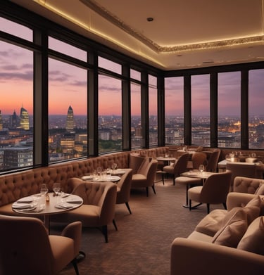 Tranquil countryside villa pool reflecting a golden sunset.