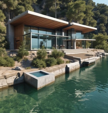 A breathtaking landscape showcasing architecture that blends into the environment.