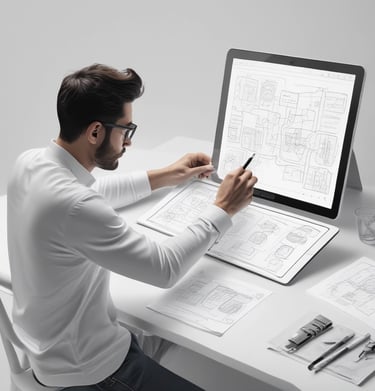 A futuristic product concept rendered in 3D, glowing softly against a clean white background.