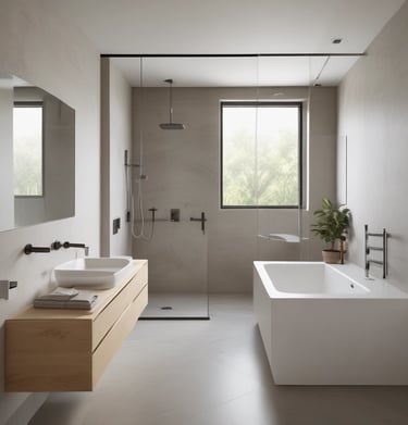 Customer and builder discussing plans on site with a partially built metal structure.