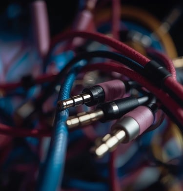 a bunch of wires and wires connected to a speaker