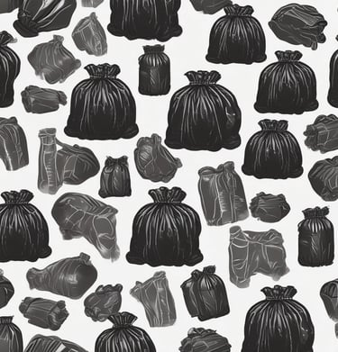 Close-up of printed logos on eco-friendly packaging materials.